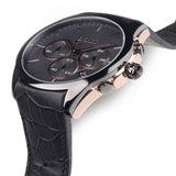 Hugo Boss Onyx Grey Dial Black Leather Strap Watch for Men - 1513366