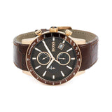 Hugo Boss Rafale Chronograph Brown Dial Brown Leather Strap Watch For Men - 1513392