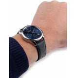 Hugo Boss Time One Blue Dial Black Leather Strap Watch for Men - 1513431