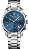 Hugo Boss Commander Blue Dial Silver Steel Strap Watch for Men - 1513434