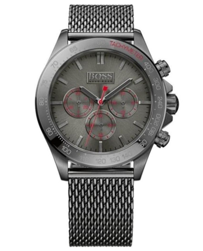 Hugo Boss Ikon Grey Dial Grey Mesh Bracelet Watch for Men