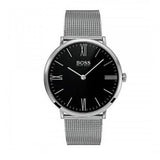 Hugo Boss Jackson Quartz Black Dial Silver Mesh Bracelet Watch For Men - 1513514