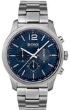 Hugo Boss Professional Chronograph Blue Dial Silver Steel Strap Watch for Men - 1513527