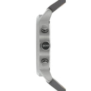 Hugo Boss Architectural Grey Dial Grey Leather Strap Watch for Men - 1513570