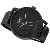 Hugo Boss Oxygen Black Dial Black Mesh Bracelet Watch for Men - 1513636