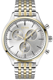Hugo Boss Companion Silver Dial Two Tone Mesh Bracelet Watch for Men - 1513654