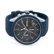 Hugo Boss Velocity Chronograph Black Dial Blue Rubber Strap Watch for Men - 1513717