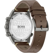 Hugo Boss Nomad Chronograph Blue Dial Brown Leather Strap Watch for Men - 1513773