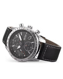 Hugo Boss Aero Chronograph Black Dial Black Leather Strap Watch for Men - 1513770