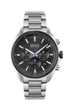 Hugo Boss Montre Distinct Black Dial Silver Steel Strap Watch for Men - 1513857