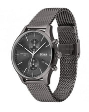 Hugo Boss Associate Chronograph Grey Dial Grey Mesh Bracelet Watch for Men - 1513870