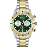 Hugo Boss Santiago Green Dial Two Tone Steel Strap Watch for Men - 1513872