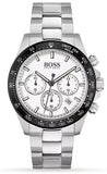 Hugo Boss Hero Chronograph White Dial Silver Steel Strap Watch for Men - 1513875