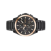Hugo Boss Grandmaster Chronograph Black Dial Black Steel Strap Watch for Men  - 1513885