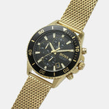 Hugo Boss Admiral Chronograph Black Dial Gold Mesh Bracelet Watch for Men - 1513906