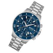 Hugo Boss Admiral Chronograph Blue Dial Silver Steel Strap Watch for Men - 1513907