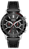 Hugo Boss Allure Black Dial Black Leather Strap Watch for Men - 1513920