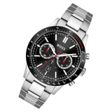 Hugo Boss Allure Chronograph Black Dial Silver Steel Strap Watch for Men - 1513922