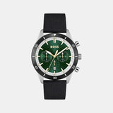 Hugo Boss Santiago Green Dial Black Nylon Strap Watch for Men - 1513936