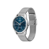 Hugo Boss Sophio Blue Dial Silver Mesh Bracelet Watch for Men - 1513942