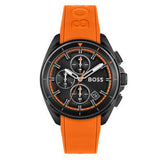 Hugo Boss Volane Chronograph Black Dial Orange Silicone Strap Watch for Men - 1513957
