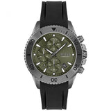 Hugo Boss Admiral Green Dial Black Silicon Rubber Strap Watch for Men - 1513967