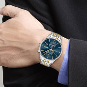 Hugo Boss Associate Chronograph Blue Dial Two Tone Steel Strap Watch for Men - 1513976