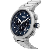 Hugo Boss One Chronograph Blue Dial Silver Steel Strap Watch For Men - 1513999