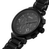 Hugo Boss One Chronograph Black Dial Black Steel Strap Watch For Men - 1514001