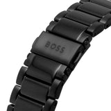 Hugo Boss One Chronograph Black Dial Black Steel Strap Watch For Men - 1514001