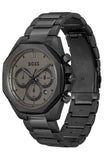 Hugo Boss Cloud Chronograph Black Dial Black Steel Strap Watch For Men - 1514016