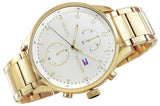 Tommy Hilfiger Chase Quartz White Dial Gold Steel Strap Watch for Men - 1791576