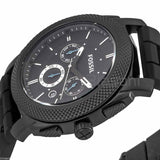 Fossil Machine Chronograph Black Dial Black Silicone Strap Watch for Men - FS4487