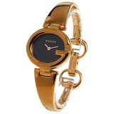 Gucci Guccissima Collection Quartz Black Dial Rose Gold Steel Strap Watch For Women - YA134509