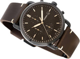 Fossil Commuter Chronograph Black Dial Brown Leather Strap Watch for Men - FS5403