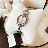 Gucci Horsebit Collection Diamonds Mother of Pearl White Dial Silver Steel Strap Watch For Women - YA139504