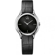 Calvin Klein Skirt Black Dial Black Leather Strap Watch for Women  - K2U231C1