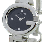 Gucci Guccissima Black Dial Silver Steel Strap Watch For Women - YA134301