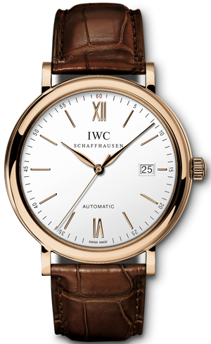 IWC Portofino Automatic White Dial Brown Leather Strap Watch for Men - IW356504