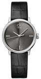 Calvin Klein Grey Dial Black Leather Strap Watch for Women - K2Y2Y1CU