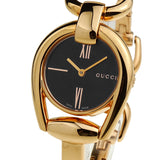 Gucci Horsebit Collection Black Dial Rose Gold Steel Strap Watch For Women - YA139507