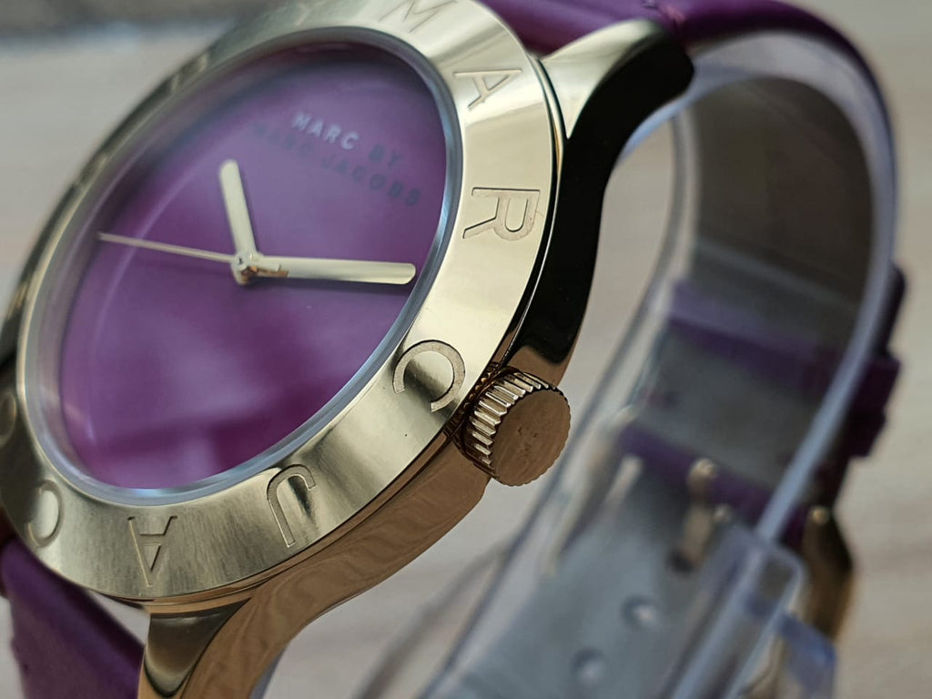 Marc Jacobs Blade Purple Dial Purple Leather Strap Watch for  display picture 1