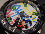 Tag Heuer Formula 1 Alec Monopoly Edisi Khusus Jam Tangan Tali Karet Hitam untuk Pria - WAZ1119.FT8023