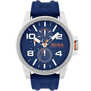 Hugo Boss Detroit Quartz Blue Dial Blue Silicone Strap Watch For Men - 1550008