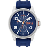 Hugo Boss Detroit Quartz Blue Dial Blue Silicone Strap Watch For Men - 1550008