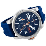 Hugo Boss Detroit Quartz Blue Dial Blue Silicone Strap Watch For Men - 1550008