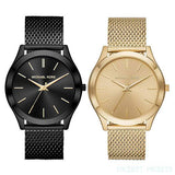 Michael Kors Slim Runway Quartz Gold Dial Gold Mesh Bracelet Watch For Women - MK8625