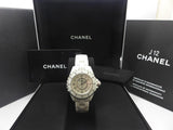 Chanel J12 Diamonds Quartz Ceramic White Dial White Steel Strap Watch for Women - J12 H2422