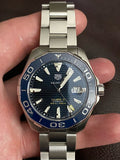 Tag Heuer Aquaracer Calibre 5 Blue Dial Silver Steel Strap Watch for Men - WAY201B.BA0927