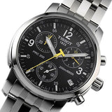 Tissot T Sport PRC200 Chronograph Black Dial Silver Steel Strap Jam Tangan untuk Pria - T17.1.586.52